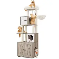 Feandrea Katzenbaum mit Katzenklo-Schrank PCT116G01
