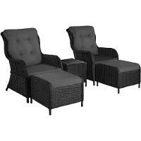 TecTake Aluminium Rattan Sitzgruppe Benissa für 2 bis 4 Personen