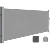 Songmics Seitenmarkise mit Stahl-Kasten, rostbeständig, ausziehbar, 140 x 300 cm, Sichtschutz, Sonnenschutz