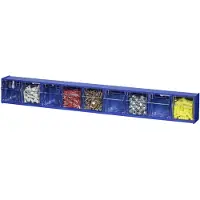 Allit VarioPlus ProFlip Gr.9 Klappschütten-Magazin Kleinteilemagazin Sichtlagerung, herausnehmbare Klappschütten 9-Fächer, blau, 600x65x77mm, PS/HIPS