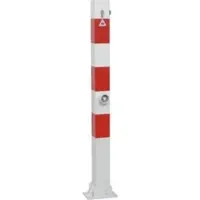 SCHAKE Absperrpfosten Typ 470FUZH, umlegbar + Dreikantverschluß, Profilzylinder zum Einbetonieren, 70x70mm, feuerverzinkt