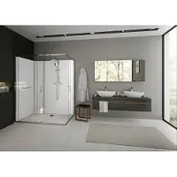 Hoesch Duschabtrennung Eckversion nUnity 160x90cm, G kl m EverClean, Schiebetüren