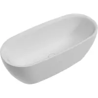 Hoesch Oval-Badewanne iSENSI 361 l, m ÜL.Bef., chrom, 190x120cm, weiß