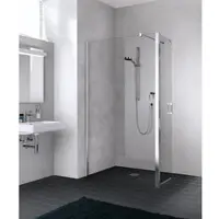 Kermi Duschdesign Walk-In-Duschkabine WALK-IN Wall mit beweglichem Flügel rechts „LIGA“ Profile Silber Mattglanz, BV: 775 - 800 mm GAK: 760 - 785 mm WE: 785 - 810 mm H: 1850 mm