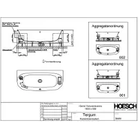 Hoesch 3848N.010305001 WP iSensi Vorwand 1800x800&Tergum