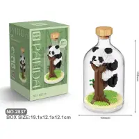 Tinisu Panda Bausteine Modell Figur Klemmbausteine Flasche Micro-Bricks