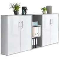 BMG Möbel Aktenschrank Office Edition Sw Set 8 Grau/Weiß