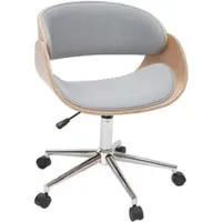 Miliboo Design-Bürostuhl Hellgrau / Helles Holz BENT