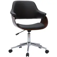 Miliboo Design-Bürostuhl schwarz und dunkles Holz HANSEN