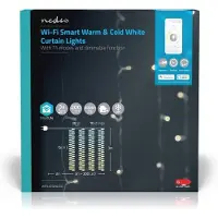 Nedis SmartLife Weihnachtsbeleuchtung - Vorhang - Wi-Fi - Warm bis kühlen weiß - 200 LED's - 3.00 m - Android / IOS