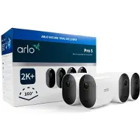 Arlo Pro 5 - Netzwerk-Überwachungskamera - Außenbereich - wetterfest - Farbe (Tag&Nacht) - 2688 x 1520 - Audio - drahtlos - Wi-Fi (Packung mit 4)
