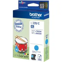 Brother LC22UC, Hohe (XL-) Ausbeute, Cyan, 1 Stück(e), 1200 Seiten, Einzelpackung
