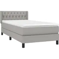 Syfax Boxspringbett mit Matratze Hellgrau 90x190 cm Stoff