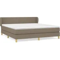 vidaXL Boxspringbett mit Matratze Taupe 160x200 cm Stoff