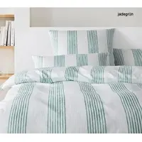 Elegante Bettwäsche Capri - 155x220 cm + 40x80 cmjadegrün