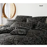 Elegante Bettwäsche Floral - 155x220 cm + 40x80 cmbasalt