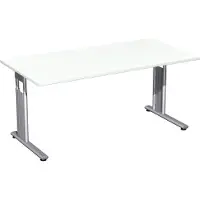 Geramöbel Schreibtisch Flex S-618146-WS, weiß / silber, 180 x 72 x 80 cm