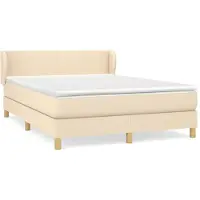Syfax Boxspringbett mit Matratze Creme 140x200 cm Stoff