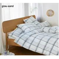 Elegante Bettwäsche Samsö - 135x200 cm + 40x80 cmgrau-sand