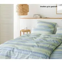 Elegante Bettwäsche Facet - 135x200 cm + 40x80 cmlimetten grün gestreift