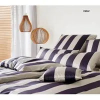 Elegante Bettwäsche Night Stripe - 155x220 cm + 40x80 cmnatur