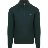 Gant Pullover Superfine Lambswoll Half Zip Herren Tartan Green-XL