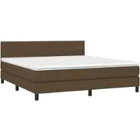 Syfax Boxspringbett mit Matratze Dunkelbraun 160x200 cm Stoff