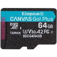 Kingston Technology 64GB microSDXC Canvas Go Plus Gen4 200R A2 U3 Einzelpaket ohne ADP, 64 GB, MicroSD, Klasse 10, UHS-I, 200 MB/s, 100 MB/s