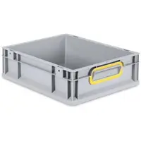 Proregal Eurobox NextGen Color | HxBxT 12x30x40cm | 11 Liter | Griffe gelb geschlossen | Glatter Boden | Eurobehälter, Transportbox, Transportbehälter