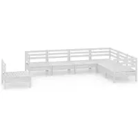 vidaXL 7-tlg. Garten-Lounge-Set Massivholz Kiefer Weiß