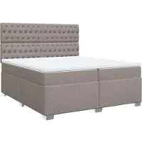 Syfax Boxspringbett mit Matratze Taupe 200x200 cm Stoff