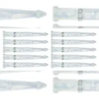 GAH Alberts Alberts 845568 Werfgehänge, mit vernietetem Stift, galvanisch verzinkt, dickschichtpassiviert, Band 300 x 45 mm, Scharnier 101 x 63 mm, 10er Set