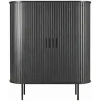Möbilia Kommode | 2 Schiebetüren | B 100 x T 40 x H 118 cm | schwarz | 32020008 | Serie KOMMODE