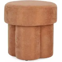 Bizzotto Hocker Glenda aus Stoff, moderner Rundhocker, orange, komfortabel gepolstert,