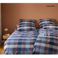 Elegante Soft-Flanell Bettwäsche Hamilton - 155x220 cm + 40x80 cmmauve-bleu