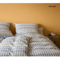 Elegante Soft-Flanell Bettwäsche Aberdeen - 155x220 cm + 40x80 cmblau-grün
