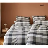 Elegante Soft-Flanell Bettwäsche Hamilton - 155x220 cm + 40x80 cmkiesel