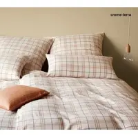 Elegante Soft-Flanell Bettwäsche Livingston - 155x220 cm + 40x80 cmcreme-terra