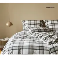 Elegante Soft-Flanell Bettwäsche Westminster tannengrün 155x220 cm + 40x80 cm - grün
