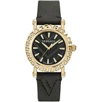 Versace VE6D00223 Greca Glam Gent gold schwarz Leder Herren Uhr NEU
