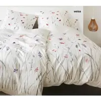 Elegante Mako-Satin Bettwäsche Highlife weiss 155x220 cm + 40x80 cm - weiß