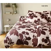 Elegante Mako-Jersey Bettwäsche Shadows - 155x220 cm + 40x80 cmrose-wine