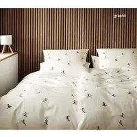 Elegante Mako-Satin Bettwäsche Mono Ski - 155x220 cm + 40x80 cmgraphit