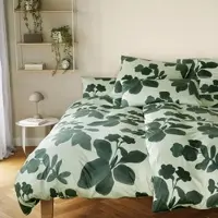Elegante Interlock Jersey Bettwäsche Shadows forest green 155x200 cm + 80x80 cm - grün