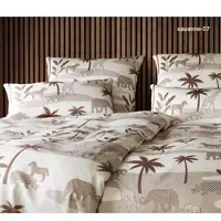 Elegante Comfort-Satin Bettwäsche Jungle Graphic - 135x200 cm + 40x80 cmsavanne-07
