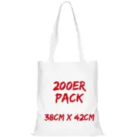 TEXXILLA Baumwolltasche Mehrpack Classic mit zwei langen Henkeln, Weiß, weiß