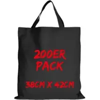 TEXXILLA Baumwolltasche Mehrpack Classic mit zwei kurzen Henkeln, Schwarz, schwarz