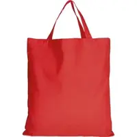 TEXXILLA 10er | 25er | 100er Pack Baumwolltasche Organic aus zertifizierter Produktion mit Zwei kurzen Henkeln | 38x42cm | Jutebeutel, rot