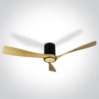 ONE Light LED-Deckenventilator Loco mit Ventilatorblätter aus Holz - Hell Braun