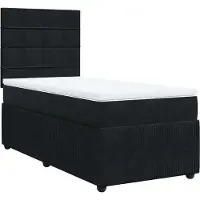 Syfax Boxspringbett mit Matratze Schwarz 80x200 cm Samt